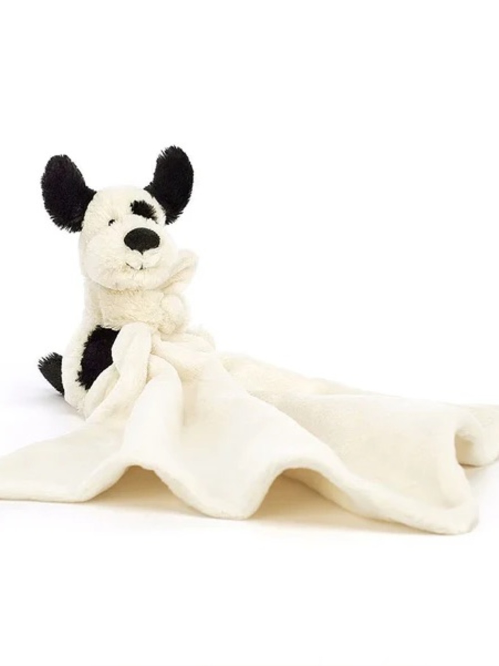 Jellycat Plush White Black Bashful Puppy Dog Security blanket Baby Lovey Nunu